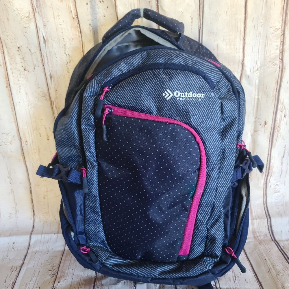 Outdoor Back Pack- Navy and Pink